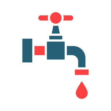 Kişisel ve ticari kullanım için Musluk Kabartması İki Renk Simgesi