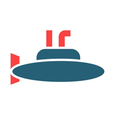 Kişisel ve ticari kullanım için Denizaltı Sembolü İki Renk Simgesi