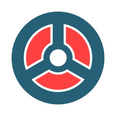 Kişisel ve ticari kullanım için Nükleer Kabartma İki Renk Simgesi