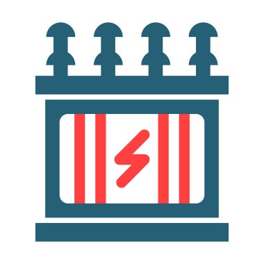 Kişisel ve ticari kullanım için Güç Transformatörü Sembolü İki Renk Simgesi