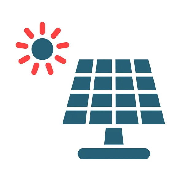 Solar Panel Glyph Two Color Icon Personal Commercial Use — Stock Vector