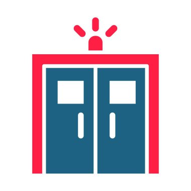 Kişisel ve Ticari Kullanım İçin Yoğun Bakım Odası Kabartma İki Renk Simgesi