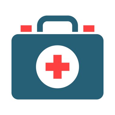 Kişisel ve ticari kullanım için ilk yardım kutusu sembolü iki renk simgesi