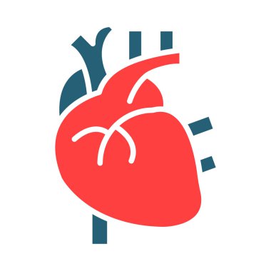 Kişisel ve ticari kullanım için Kalp Kabartması İki Renk Simgesi