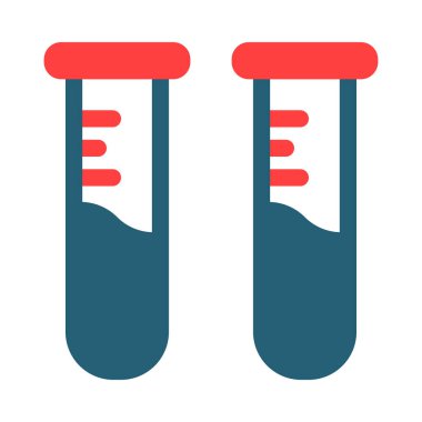 Kişisel ve ticari kullanım için test tübü sembolü iki renk simgesi