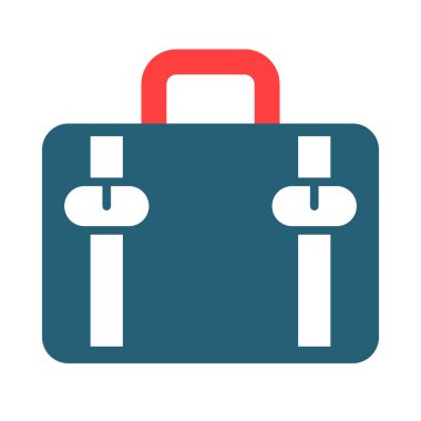 Kişisel ve ticari kullanım için bavul sembolü iki renk simgesi