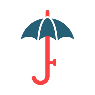 Kişisel ve Ticari Kullanım İçin Şemsiye Sembolü İki Renk Simgesi