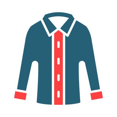 Kişisel ve ticari kullanım için Günlük Gömlek Sembolü İki Renk Simgesi