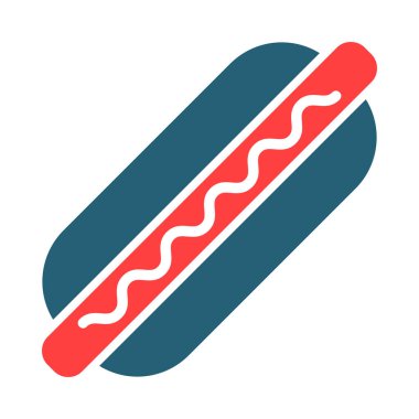 Kişisel ve ticari kullanım için Hot Dog Glyph İki Renk Simgesi