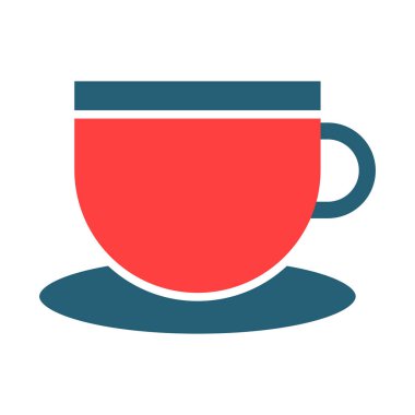 Kişisel ve ticari kullanım için çay fincanı sembolü iki renk simgesi