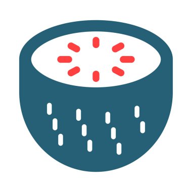 Kişisel ve ticari kullanım için Kivi Kabartma İki Renk Simgesi