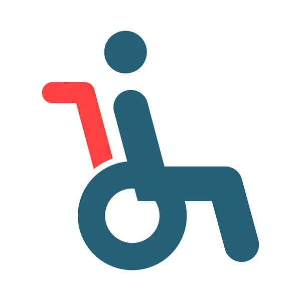 Icona Due Colori Del Glifo Della Persona Disabile Uso Personale — Vettoriale Stock