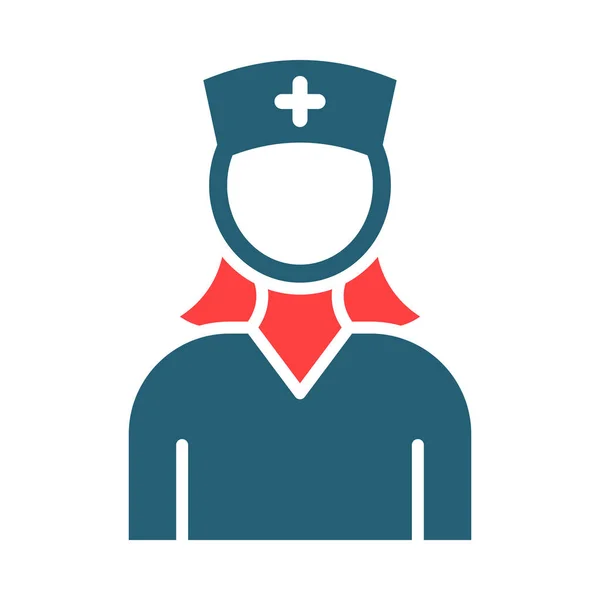 Nurse Glyph Two Color Icon Voor Persoonlijk Commercieel Gebruik — Stockvector