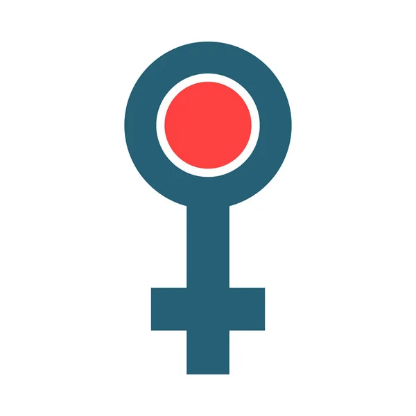 Vrouwelijk Symbool Glyph Two Color Icon Voor Persoonlijk Commercieel Gebruik — Stockvector