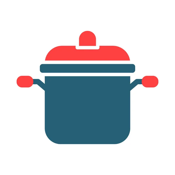 Koken Pot Glyph Twee Kleur Pictogram Voor Persoonlijk Commercieel Gebruik — Stockvector