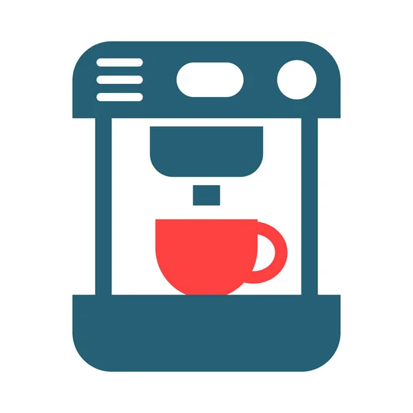個人的および商業使用のためのコーヒー機械グリフ2色のアイコン — ストックベクタ