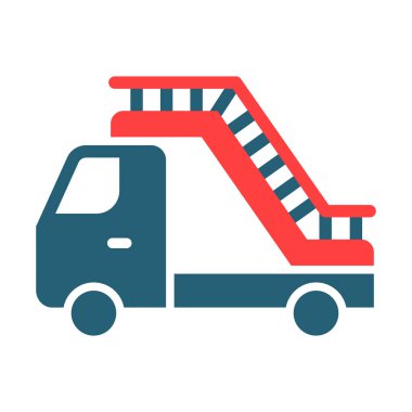 Kişisel ve ticari kullanım için Merdiven Kamyonu Kabartma İki Renk Simgesi