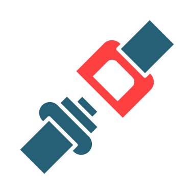 Kişisel ve Ticari Kullanım İçin Güvenlik Kemeri Sembolü İki Renk Simgesi