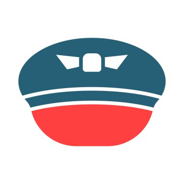 Kişisel ve ticari kullanım için Pilot Şapka Sembolü İki Renk Simgesi