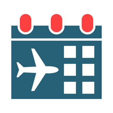 Kişisel ve ticari kullanım için Uçuş Tarihi 2 Renk Simgesi