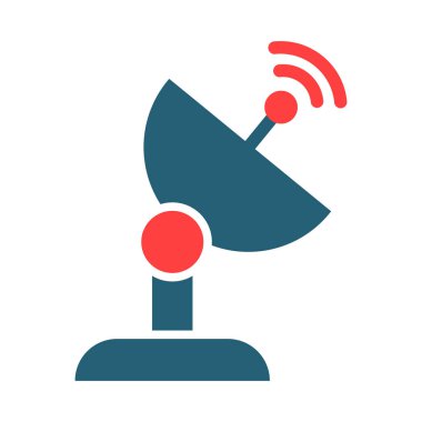 Kişisel ve Ticari Kullanım İçin Uydu Tabağı Kabartma İki Renk Simgesi