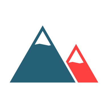 Kişisel ve Ticari Kullanım İçin Dağ Kabartması İki Renk Simgesi