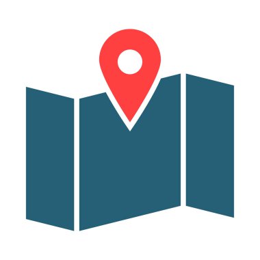 Kişisel ve ticari kullanım için Harita Kabartma İki Renk Simgesi