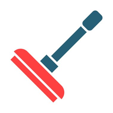 Kişisel ve ticari kullanım için Döşeme Temizleyici Kabartma İki Renk Simgesi