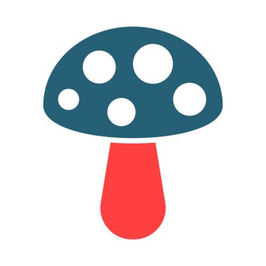 Kişisel ve Ticari Kullanım İçin Mantar Kabartması İki Renk Simgesi