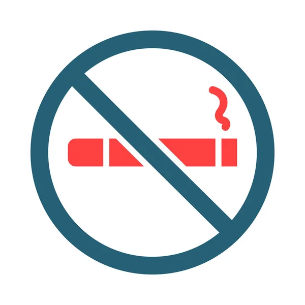 Zákaz Kouření Glyph Dvě Barevné Ikony Pro Osobní Komerční Použití — Stockový vektor