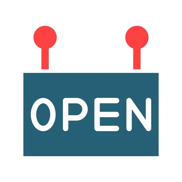 Open Glyph Two Color Icon Voor Persoonlijk Commercieel Gebruik — Stockvector