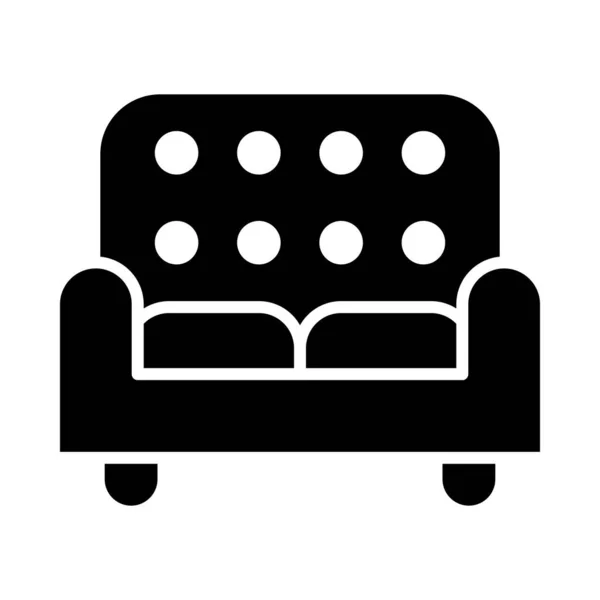 Sofa Vector Glyph Ikona Pro Osobní Komerční Použití — Stockový vektor