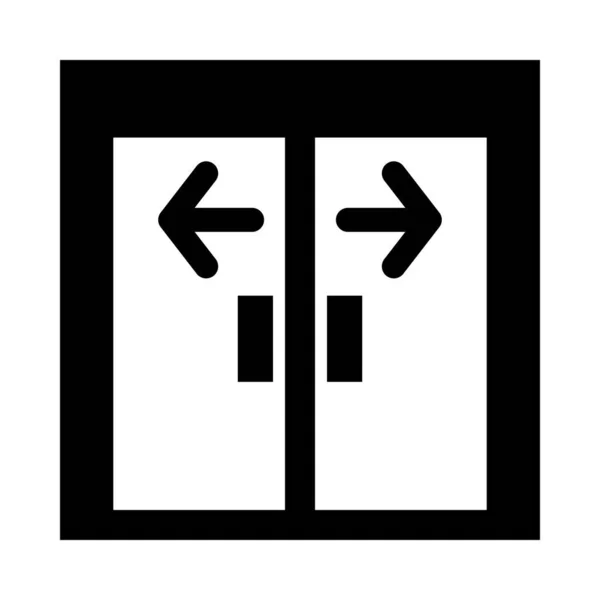 Раздвижные Двери Векторная Икона Глиф Личного Коммерческого Использования — стоковый вектор