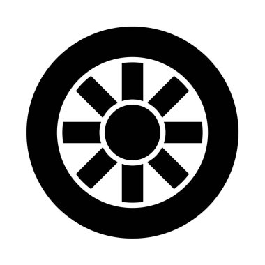 Kişisel ve ticari kullanım için Tekerlek Vektörü Kabartma Simgesi