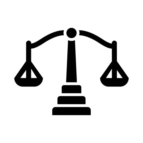 Κλίμακα Δικαιοσύνης Εικονίδιο Διάνυσμα Glyph Για Προσωπική Και Εμπορική Χρήση — Διανυσματικό Αρχείο