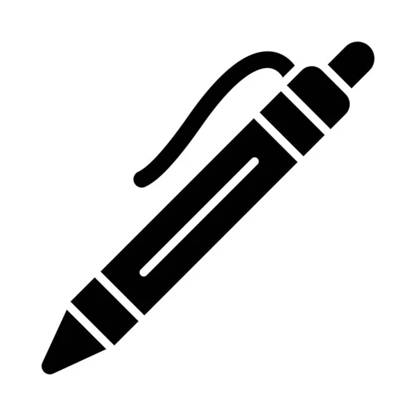 Ikona Wektora Długopisu Glyph Użytku Osobistego Komercyjnego — Wektor stockowy