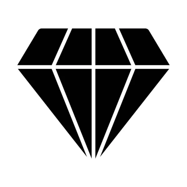 Ícone Glifo Vetor Diamante Para Uso Pessoal Comercial — Vetor de Stock