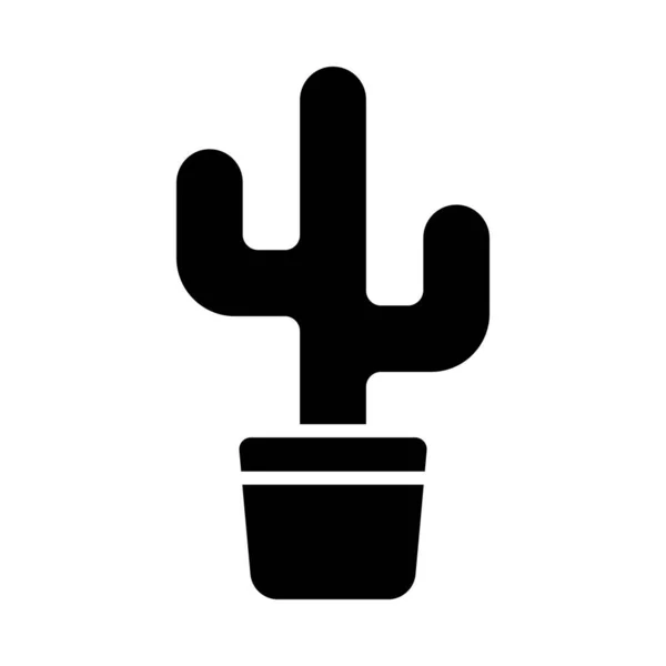 Cactus Vector Glyph Icon Para Uso Personal Comercial — Vector de stock