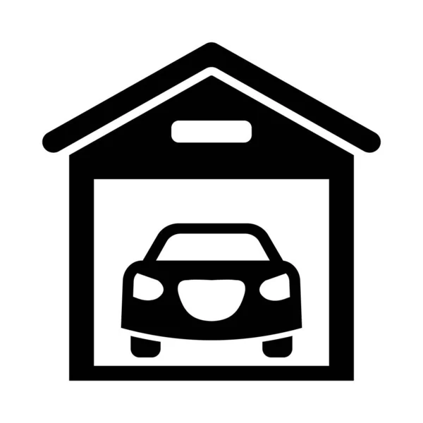 Garage Vector Glyph Icon Personal Commercial Use — Stock Vector