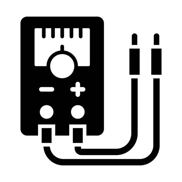 Voltmeter Vector Glyph Icon Voor Persoonlijk Commercieel Gebruik — Stockvector