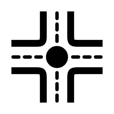 Kişisel ve ticari kullanım için Crossroad Vektörü Glyph Simgesi