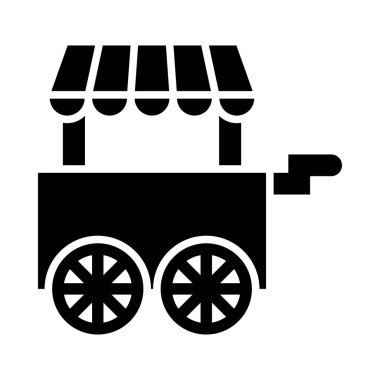 Kişisel ve ticari kullanım için Dondurma Arabası Vektör Kabartma Simgesi