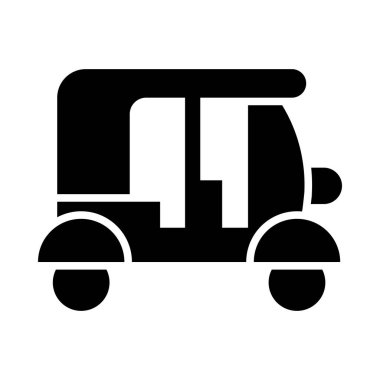 Kişisel ve ticari kullanım için Rickshaw Vektör Glyph Simgesi