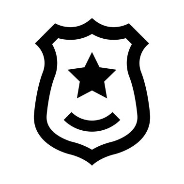 Kişisel ve Ticari Kullanım İçin Polis Rozeti Vektörü Glyph Simgesi