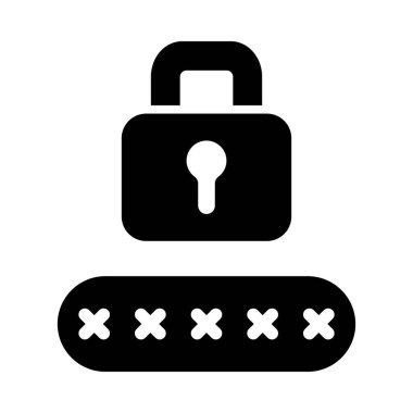 Kişisel ve ticari kullanım için Güvenlik Pin Vektörü Glyph Simgesi