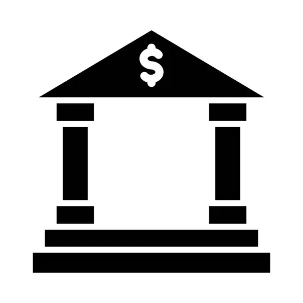 Ícone Glifo Vetor Banco Para Uso Pessoal Comercial — Vetor de Stock