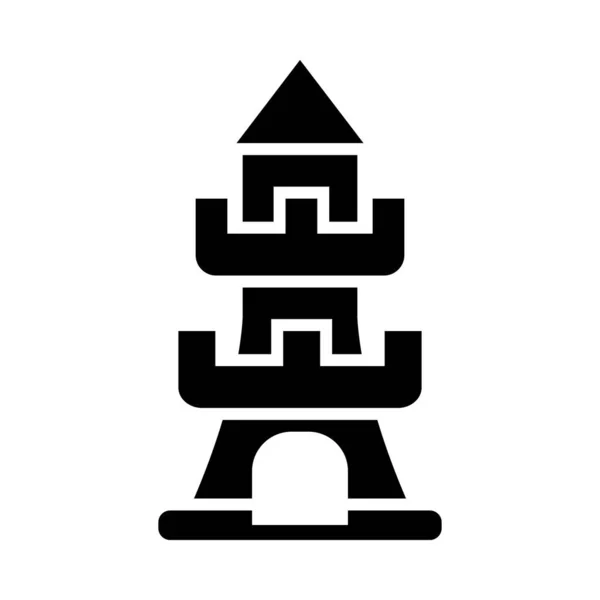 Tower Vector Glyph Icon Voor Persoonlijk Commercieel Gebruik — Stockvector