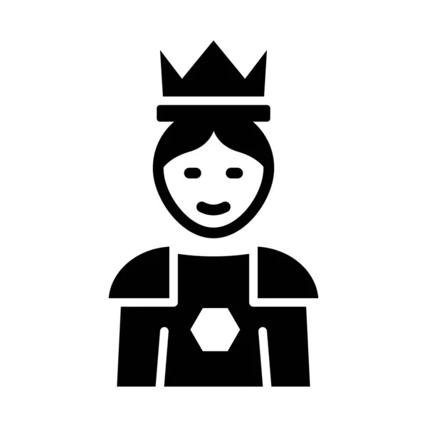 Queen Vector Glyph Icon Für Den Persönlichen Und Kommerziellen Gebrauch — Stockvektor