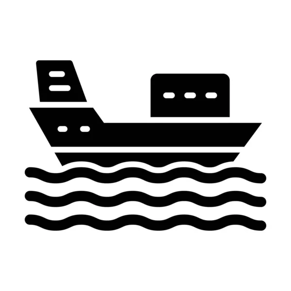 Hajó Vektor Glyph Ikon Személyes Kereskedelmi Használatra — Stock Vector