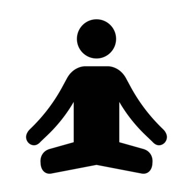 Kişisel ve Ticari Kullanım İçin Meditasyon Vektörü Glyph Simgesi
